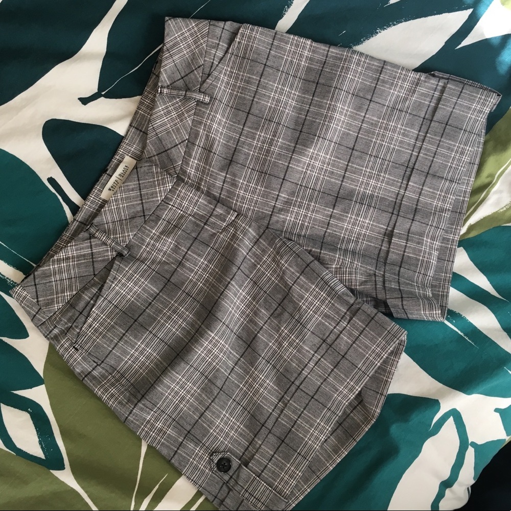 White House Black Market Gray Plaid Dress Shorts